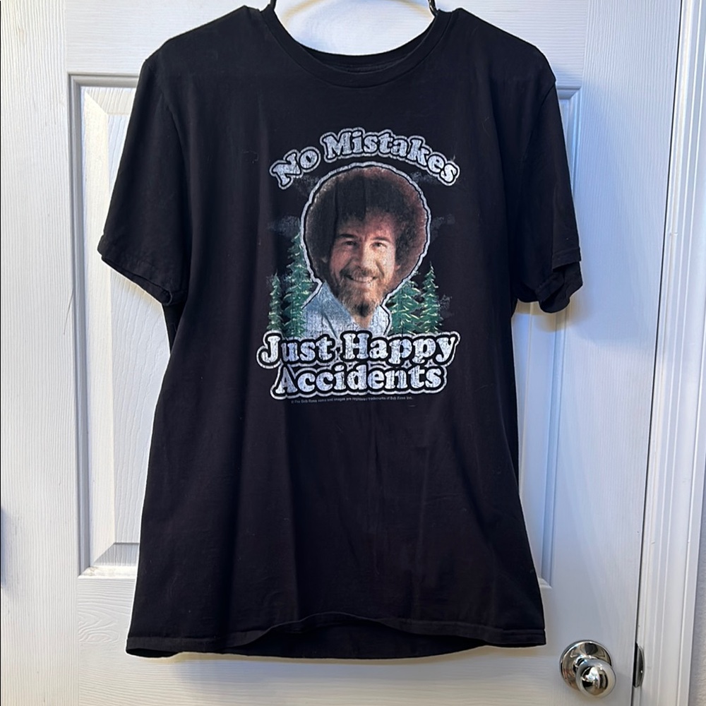 Black Bob Ross Graphic T-Shirt